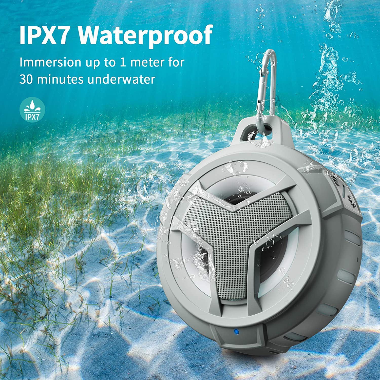 IP67 Waterproof Outdoor Speaker Wireless with LED Light Beach Pool Bike -Black TWS Waterproof Portable Bluetooth Speakers Floating Hands-Free for Shower EBODA Bluetooth Shower Speaker 2000mAh