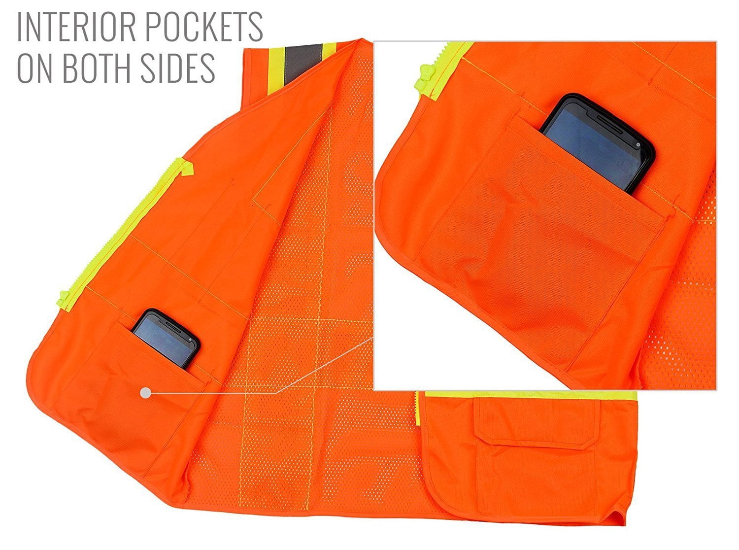 RK Safety Two Tone High Visibility Safety Vest- ANSI Class 2 - Neon Orange / 4XL