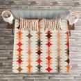thumbnail image 3 of Ambesonne Geometric Quilted Bedspread Set 3 Pcs, Vintage Oval Pattern, King Size, Orange Peach Red, 3 of 3