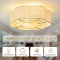 thumbnail image 5 of Modern Fabric Caged Ceiling Fan with Lights, Flush Mount 20" Boho Ceiling Fans with Lights Remote Control with 6 Speeds for Bedroom, Nursery, Kitchen, 5 of 8