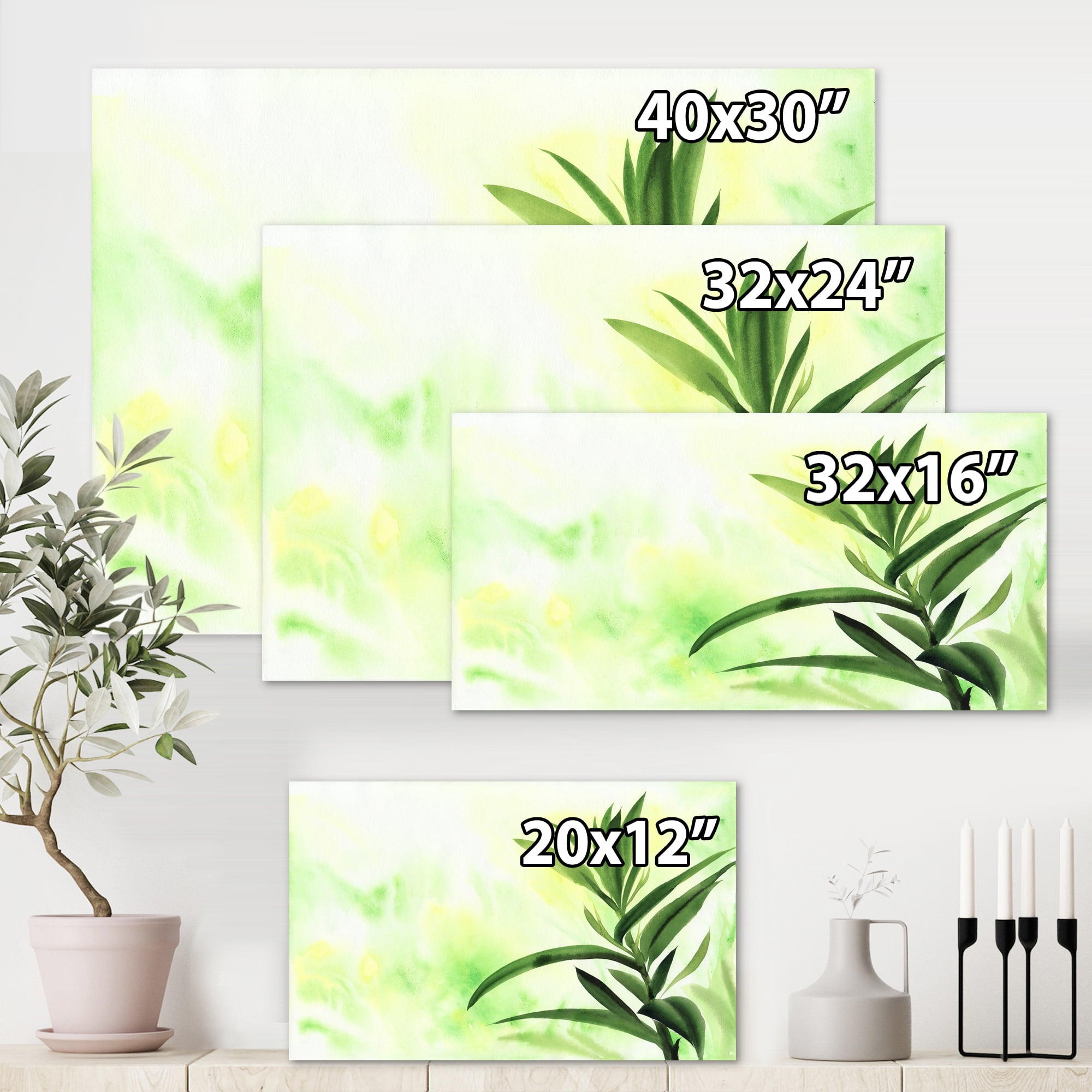 Designart ' Bamboo Palm Detail I ' Traditional Canvas Wall Art Print