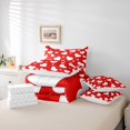 thumbnail image 6 of Homewish Lovely Heart Loves 7 Pieces Bedding Comforter Set,Romantic Valentine'S Day Full Bedding Set,White Red Fitted Sheet Flat Sheet For Girls Kids,Breathable Home Decor Reversible, 6 of 8
