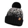 thumbnail image 4 of XIAOCHA Women’S Pom‑Pom Beanie，Knit‑Rib Fall‑Winter Outdoor Toque,Black, 4 of 4