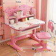 thumbnail image 3 of YNCE Kids Desk and Chair Set, Height Adjustable Kids Desk with Storage Drawers and Bookshelf, Ergonomic Table for Kid, 3 of 8
