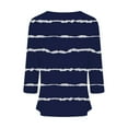 thumbnail image 4 of Yubnlvae Dark Blue Womens 3/4 Length Sleeve Tunic Tops Casual V Neck Shirts Basic Tees Business Work Blouses Summer Fall 2025 Clothes, L, 4 of 7