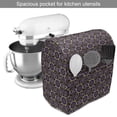 thumbnail image 2 of Oriental Stand Mixer Cover, Folk Flower Motifs with Swirly Petals Leafage Mosaic Branches, Kitchen Appliance Organizer Bag Cover with Pockets, 5 Quarts, Charcoal Grey Quartz, by Ambesonne, 2 of 4