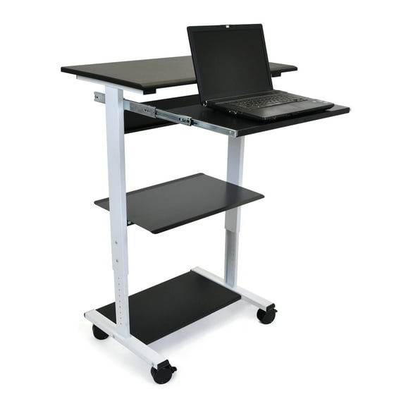 Luxor Stand Up,Mobile Workstation,(3)Shelf Adj STAND-WS30