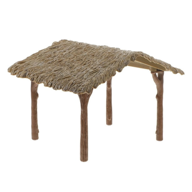 Cabaña de paja en miniatura - Material ABS, paja desmontable, micro granja - para jardín de hadas, terrario, decoración de bonsái