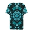 thumbnail image 3 of ATENAR Shirts for Women Short Sleeve Casual Womens Shirts V Neck Tee Green XL, 3 of 5