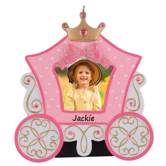 Maxora Personalized Ornaments Customized Christmas Ornament Princess Carriage Frame Ornament Free Customize
