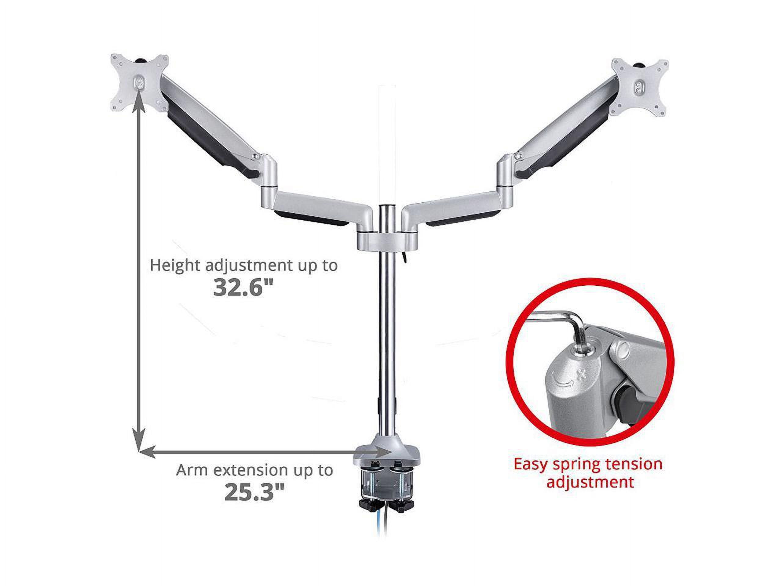 SIIG Dual Monitor Gas Spring Desk Mount with USB Port 17" to 32"