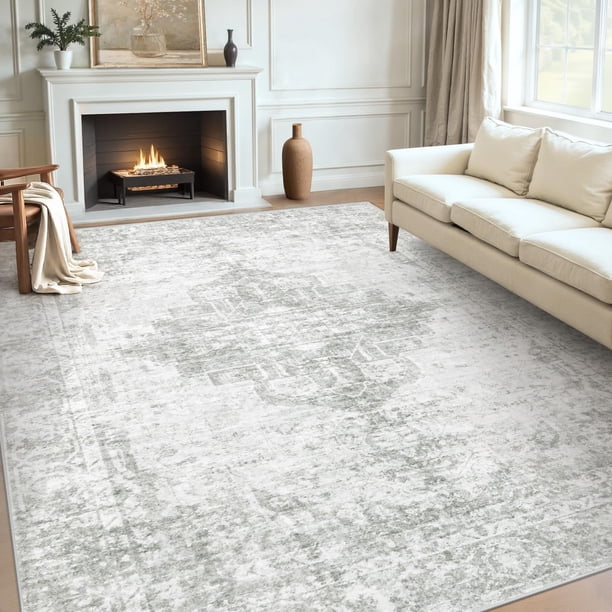 Alfombra Area Yidanamy de 203 x 254 cm, vintage, lavable y antideslizante