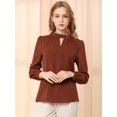 thumbnail image 2 of Dde San Patricio profesional Blusas de gade manlarcon cuello alto elegante pamujer  marrón XL, 2 of 6