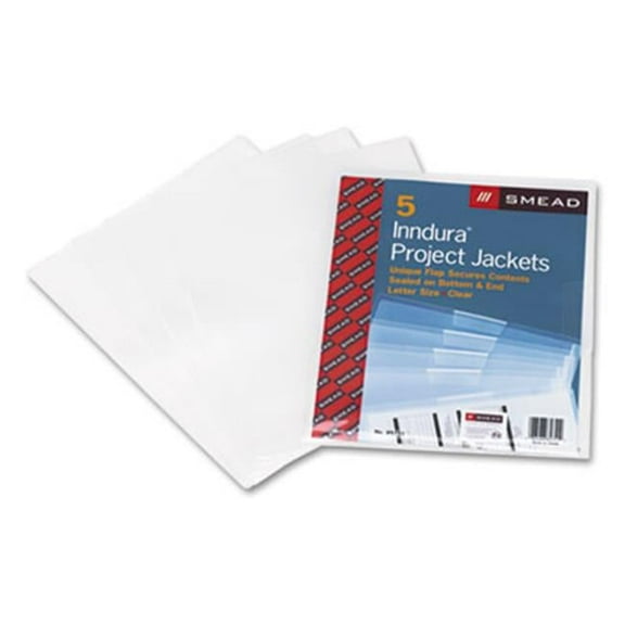Smead  Poly Translucent Project Jackets- Letter- 9 1/4''w x 11 3/4''h- Clear- 5/Pack