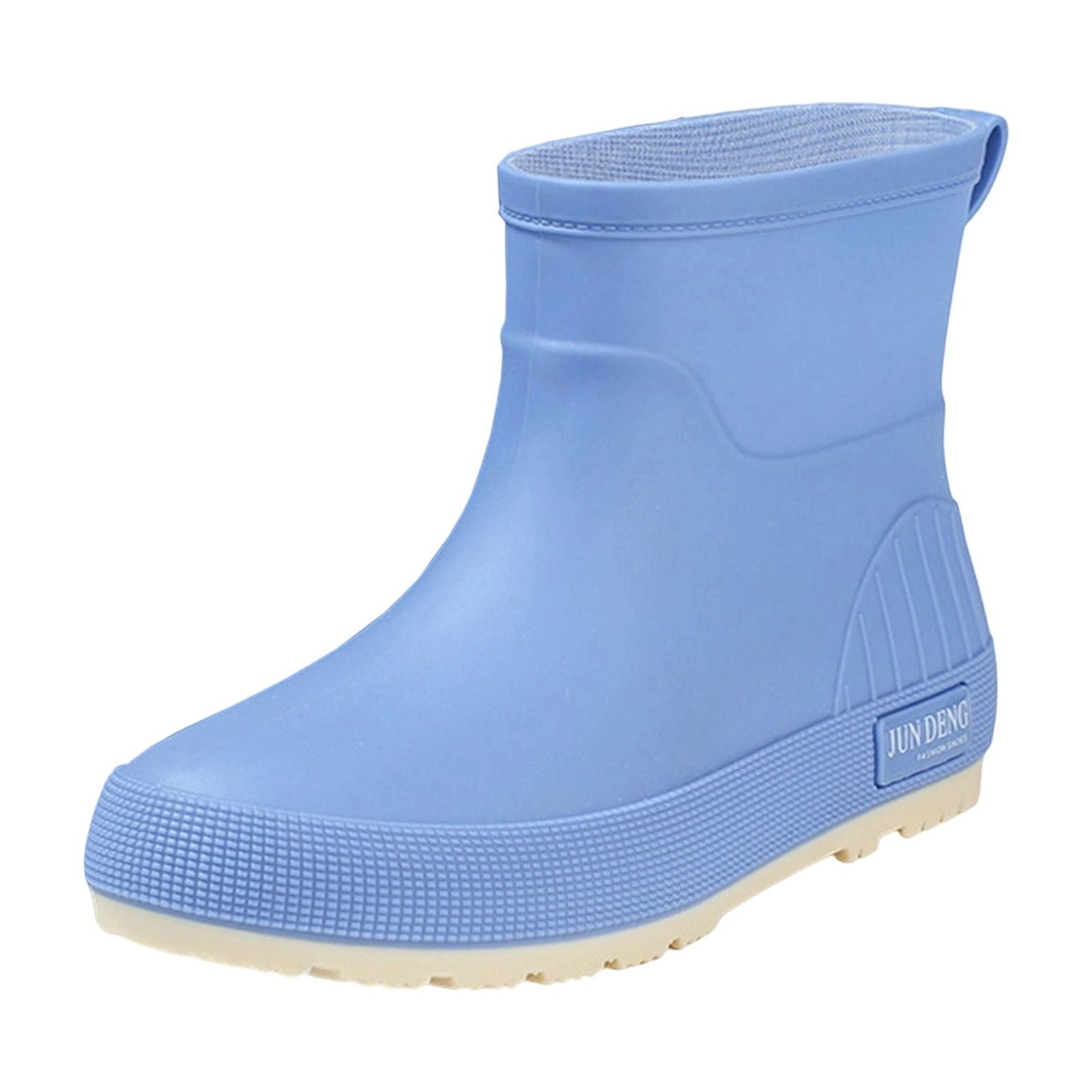 Taylonsss Women's Waterproof Rubber Rain Boots with Chunkys Heel for Fall and Winter Comfortable Height-Increasing Short Boots with Anti-Slip Sole for Outdoor Activities
