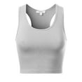 thumbnail image 3 of MixMatchy Women's Cotton Basic Sleeveless Racerback Sports Crop Tank Top, 3 of 4
