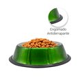 thumbnail image 3 of Plato Para Perro Tazón Grande Verde Importadora La Merced Aluminio Antiderrapante, 3 of 5