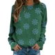 thumbnail image 1 of Gibobby Sudaderas navideñas Mujer Navidad vacaciones manga larga cuello redondo de nieve muñeco de nieve Santa hombro suéter sin capucha(Verde,M), 1 of 4