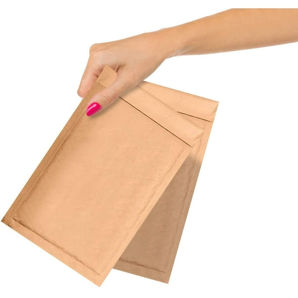 Pack of 25 Kraft Padded Bubble Mailers 5 x 9 Natural Brown Kraft Bubble
