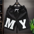 thumbnail image 3 of JAJAHO Mens Casual Shorts Sports Quick Drying Letter Printed Baggy Streetwear Drawstring Shorts Trendy Bottoms, 3 of 5