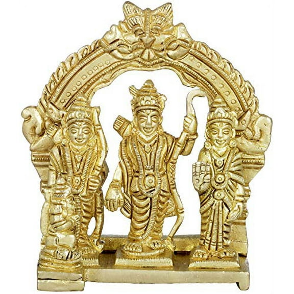 Exotic India Small Rama Durbar - Brass Statue