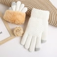 thumbnail image 2 of AWZXDE Womens Gloves Knitted Wool Screen Plus Velvet Thickened Solid Color Cold Proof Warm, 2 of 3