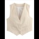 thumbnail image 3 of Chaleco de Traje Corto para Mujer, con Botones, Informal, Elegante, para Negocios. Crema L, 3 of 7
