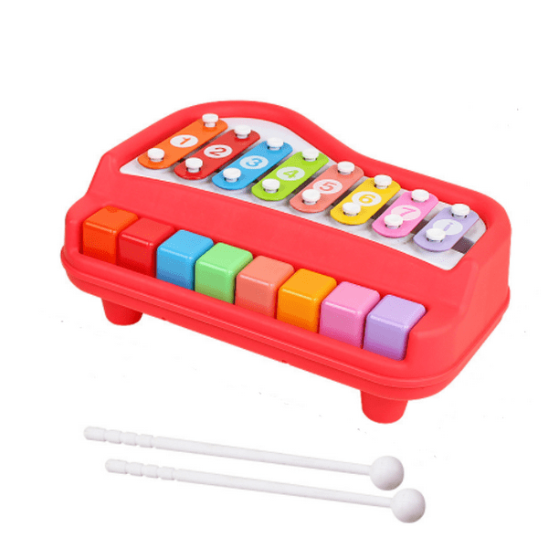 2 in 1 Baby Piano Xylophone Toy for Kids, 8 Multicolored Keyboard