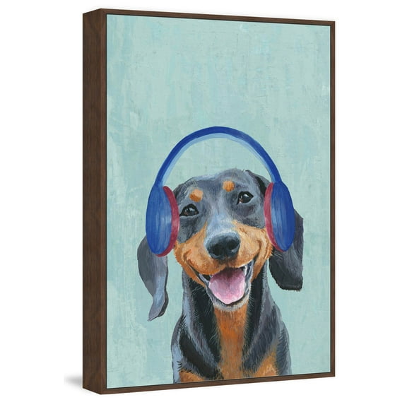 Marmont Hill "DJ Dogie" Floater Framed Painting Print on Canvas