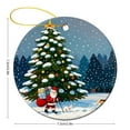 thumbnail image 3 of HongHeng 1Pc Acrylic Round Christmas Ornament, Santa on the Move Print Round Acrylic Ornament Festive Tree Decoration with Hanging String, Lightweight, 3 of 7