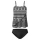thumbnail image 4 of Neewe 2PC Summer Blouson Print Swimsuits for Women 2026 Tummy Control Bathing Suits Swim Tankini and Shorts, 4 of 4