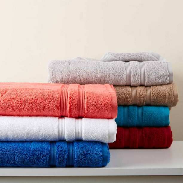 Mainstays Performance Solid 6Piece Bath Towel Set Red Sedona