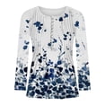 thumbnail image 3 of Camisas Awdenio para mujer, blusa informal de moda juvenil, cuello en V, camisa de tres cuartos, tops estampados de otoño, sudaderas, ofertas, 3 of 4
