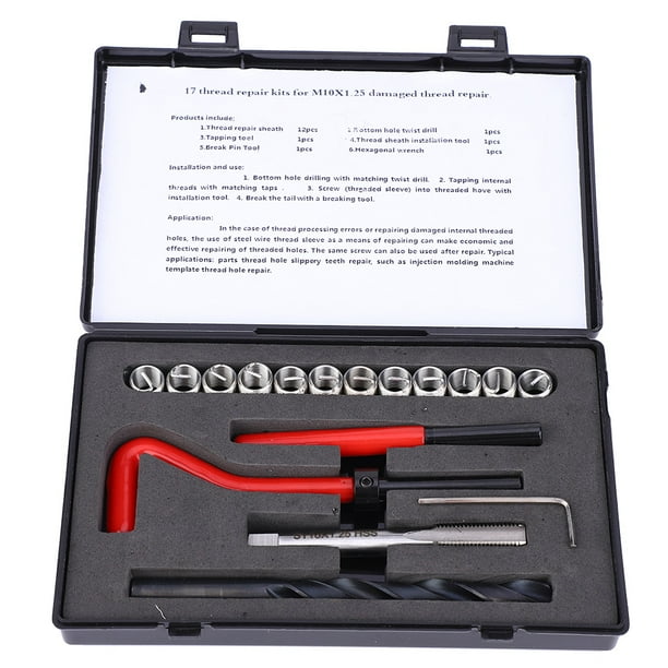 Kit de inserción de roscas NikouMX 17 piezas herramienta de reparación de roscas