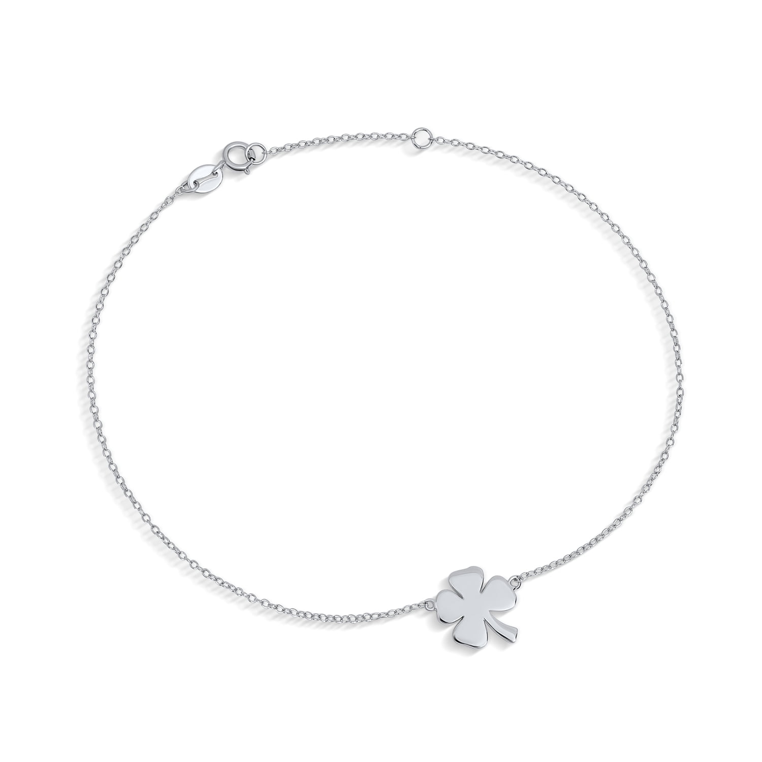 Bling Jewelry - Four Leaf Clover Shamrock Flower Anklet Lucky Charm ...
