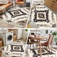 thumbnail image 6 of 2.7x5 Washable Area Rug, Retro Pattern Non-Slip Rectangle Rug for Bedroom Bedside, Ethnic Style Brown Black Weaving Art Indoor Floor Mat for Home Decor, 6 of 9
