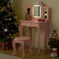 thumbnail image 6 of Ktaxon Kids' Wooden Vanity Table and Stool Set with LED Lights, Princess Makeup Dressing Table,Children's Furniture, Pink, 6 of 11