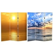 4 ft. Short Double Sided Sunrise Canvas Folding Screen
