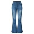 thumbnail image 4 of Cyglowse Straight Leg Jeans for Women Low Rise Stretch Jeans Skinny Wide Leg Denim Pants Dark Blue L, 4 of 7