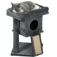 thumbnail image 1 of PawHut Cat Tree, Small Cat Tower with Perch, Scratching Post, Dark Grey, 1 of 10