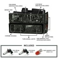 thumbnail image 3 of Spec-D Tuning Smoke Headlights + Bumper Lights + Corner Lamps Compatible with 1994-1998 GMC C10 Pickup Sierra Suburban, Left + Right Pair Headlamps Assembly, 3 of 6