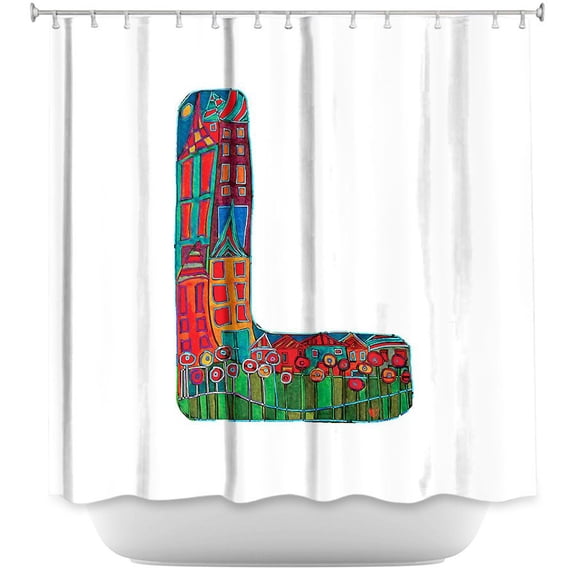 Shower Curtains 70" x 73" from DiaNoche Designs by Brazen Design Studio - Field of Poppies