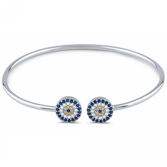 Silver Bangle With Cubic Zirconia Stones Bangle
