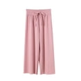 thumbnail image 4 of GYRATEDREAM Girls Wide Leg Pants High Elastic Smocked Waist Casual Flowy Cute Long Trousers Lightweight Kids Joggers for 7-8Y Pink, 4 of 5