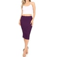 thumbnail image 5 of Women's Casual High Waist Slim Stretch Pull On Bodycon Pencil Solid Midi Skirt, 5 of 5