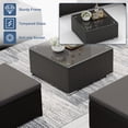 thumbnail image 5 of SOLAURA 5-Piece Outdoor Patio Furniture Sofa Set, Rattan Wicker Sectional Sofa with Ottoman, Glass Coffee Table & Cushions, Outdoor Conversation Set for Backyard, Garden, Porch, Grey, 5 of 9