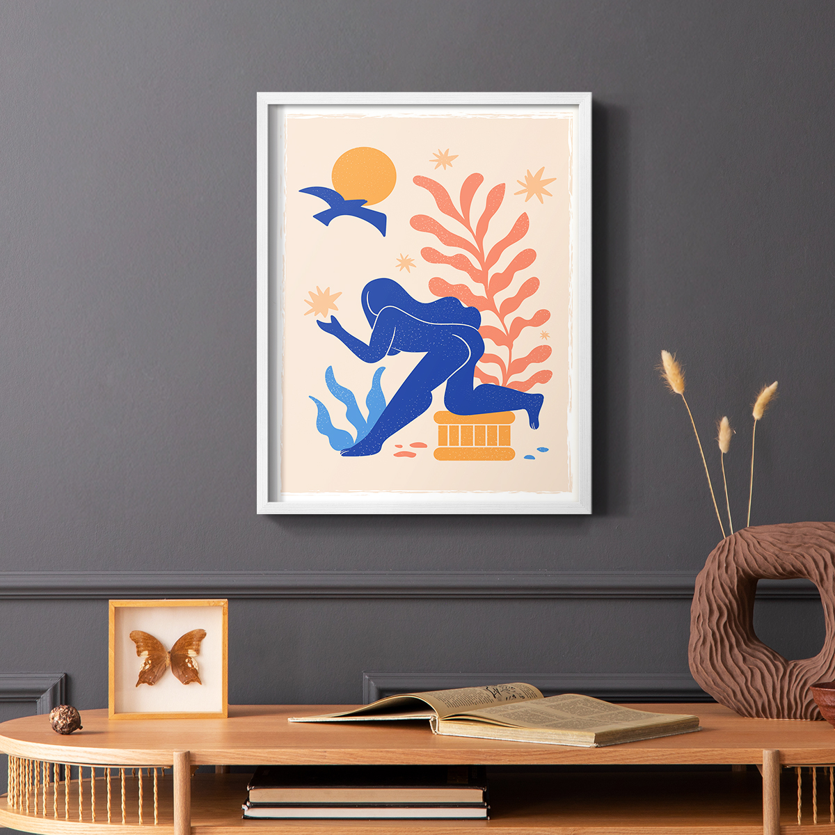 Matisse CCCLXV in White Solid Wood 8 x 10 Framed Print