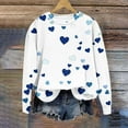thumbnail image 4 of ClodeEU Women's Valentine's Day Heart Floral Print Sweatshirt,Casual Loose Fit Round Neck Pullover Blue,Womens Plus XXL, 4 of 5