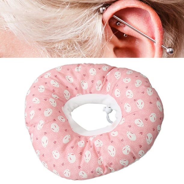 Almohada Con Agujero Para Dormir De Lado - Alivia Orejas Y Piercings, Funda Lavable, Color Rosa