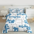 thumbnail image 2 of Manfei Pixel Geometric Bedding Comforter Set,Modern Abstract Geometric Twin Comforter Sets,Gray Blue White Bedding Set For Boys Kids,Super Cozy Room Decor Reversible,2-Piece, 2 of 8